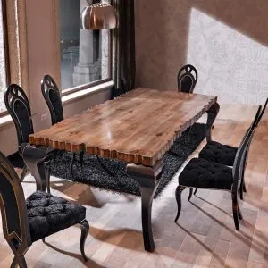 mesa de comedor charol ambiente con otras sillas