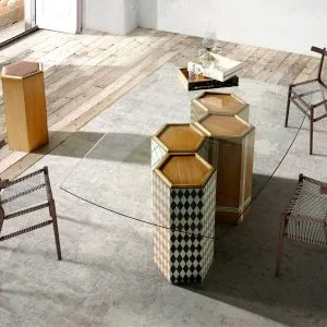 ambiente mesa comedor hexagonal