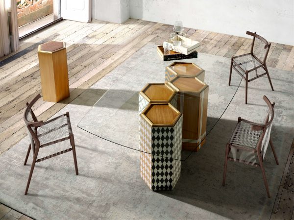 ambiente mesa comedor hexagonal